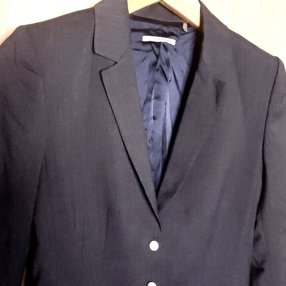 Tahari Womens Blue Snap Front Blazer 2 - Picture 5 of 8